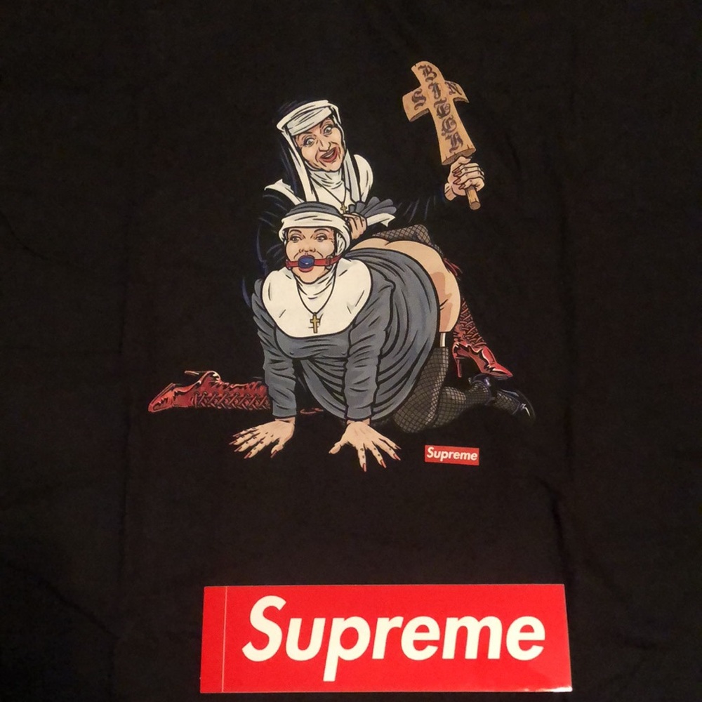 Supreme Nuns Tee Black Size 2XL - Picture 2 of 9